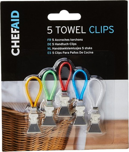 Chef aid tea towel clips - chef,